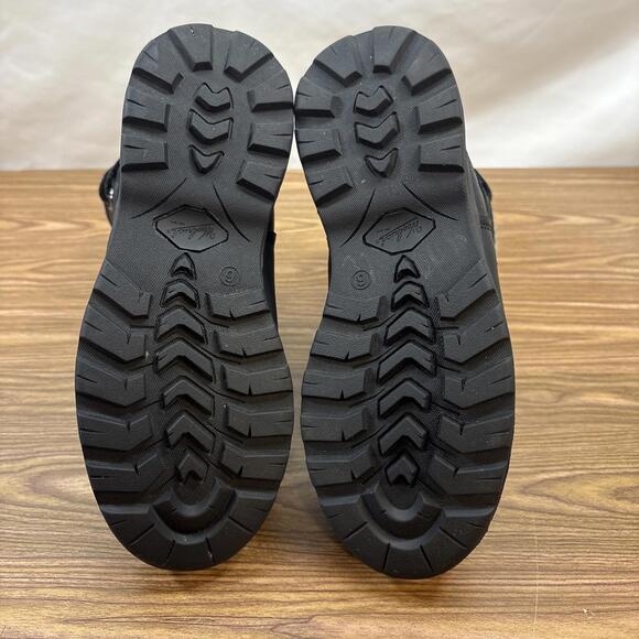 Woolrich Black Leather Herringbone Wool Waterproof Boots | Women’s 6 | Excellent - Picture 8 of 12